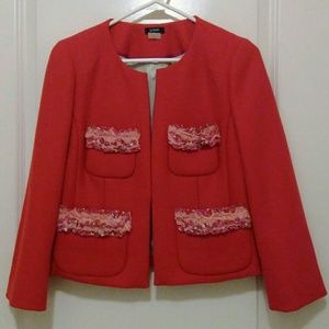 J. Crew Astrid Floral Trim Wool Jacket Size 4